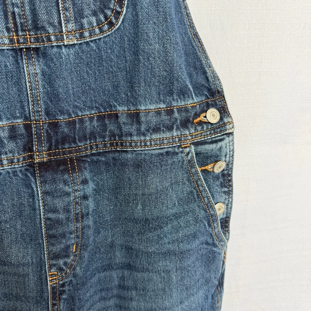 Old Navy Retro Y2K 90s Indigo Blue Denim Ankle Length Overalls Size 6 - Picture 3 of 14